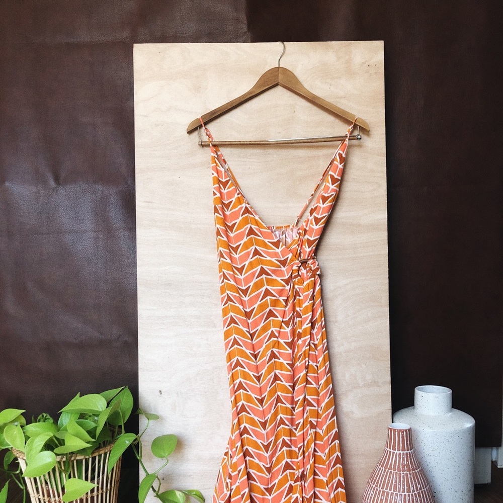 Free People Triangle Print Summer Maxi Wrap Dress